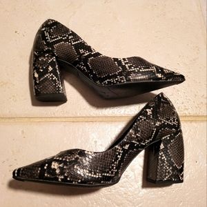 Snake print high heels